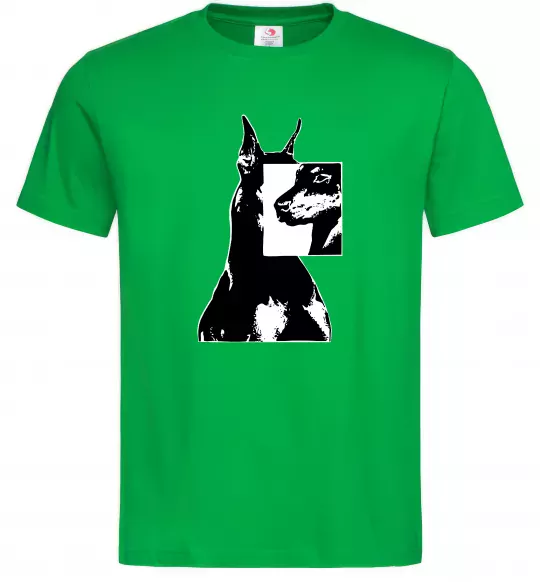 Чоловіча футболка Doberman art Зелений фото