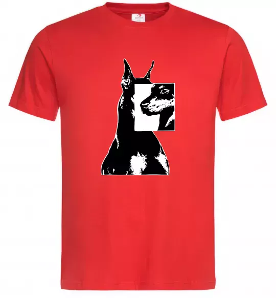 Чоловіча футболка Doberman art Червоний фото