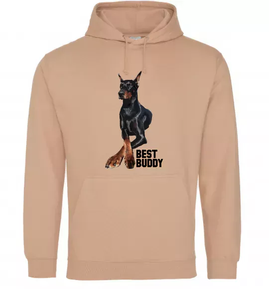 Мужская толстовка (худи) Best buddy Песочный фото