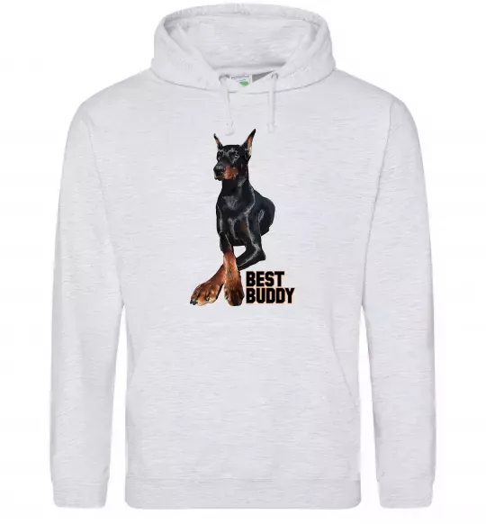 Женская толстовка (худи) Best buddy Серый меланж фото