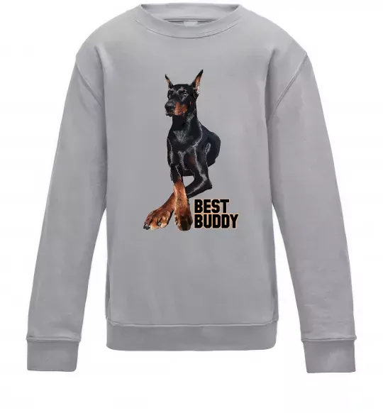 Детский Свитшот Best buddy Серый меланж фото