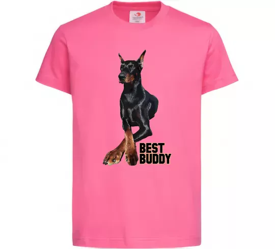 Детская футболка Best buddy Ярко-розовый фото