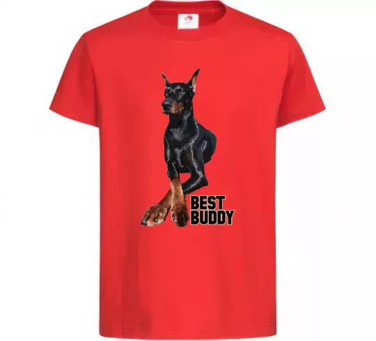 Детская футболка Best buddy Красный фото