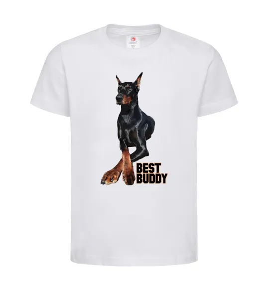 Дитяча футболка Best buddy Білий фото