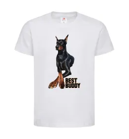 Дитяча футболка Best buddy Білий фото