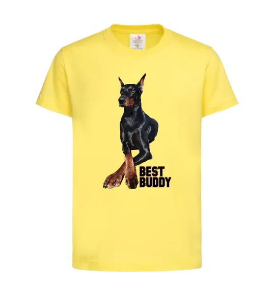 Дитяча футболка Best buddy Лимонний фото