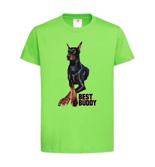Дитяча футболка Best buddy Лаймовий фото