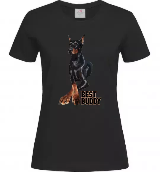 Женская футболка Best buddy Черный фото