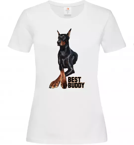 Женская футболка Best buddy Белый фото