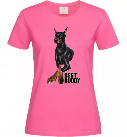 Женская футболка Best buddy Ярко-розовый фото