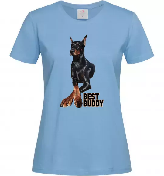 Женская футболка Best buddy Голубой фото