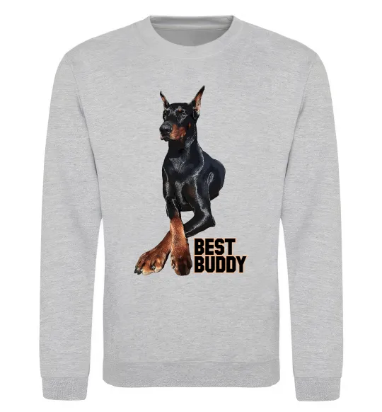 Свитшот Best buddy Серый меланж фото