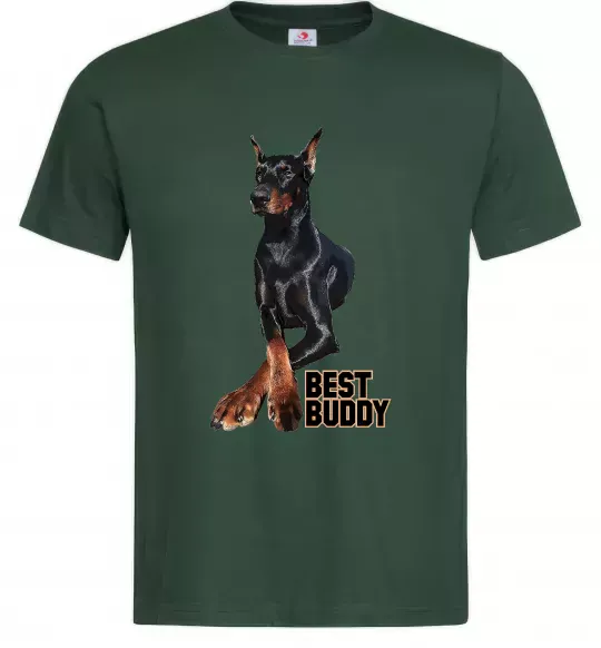 Мужская футболка Best buddy Темно-зеленый фото