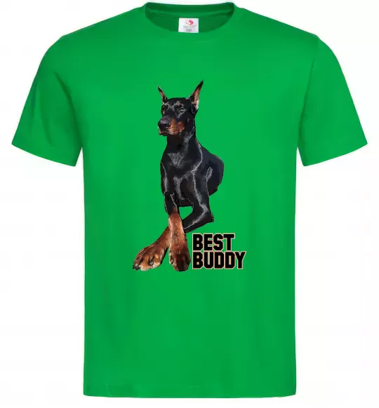 Мужская футболка Best buddy Зеленый фото