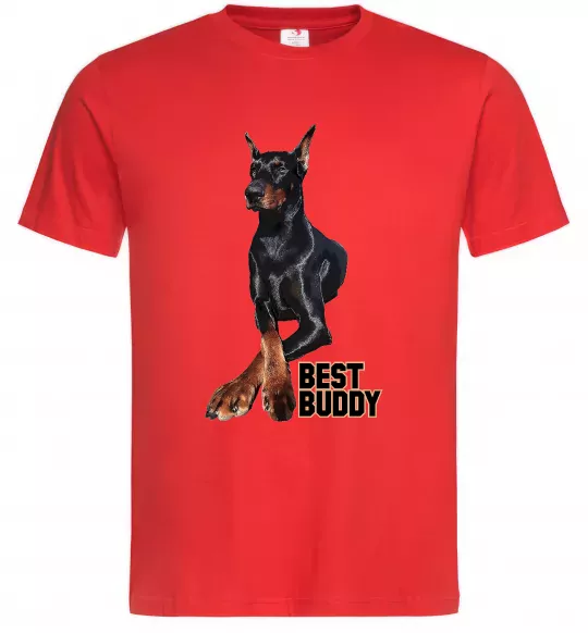 Мужская футболка Best buddy Красный фото