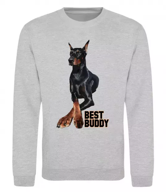 Свитшот Best buddy Серый меланж фото