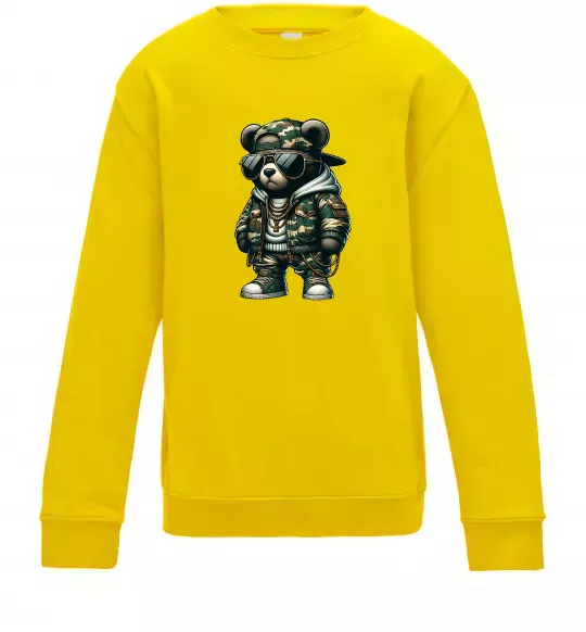 Детский Свитшот Ведмедик в камуфляжі Солнечно желтый фото