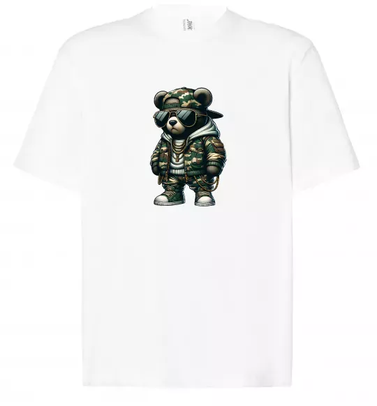 Футболка Оверсайз Ведмедик в камуфляжі Белый фото
