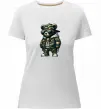 Жіноча преміум футболка Ведмедик в камуфляжі Білий фото