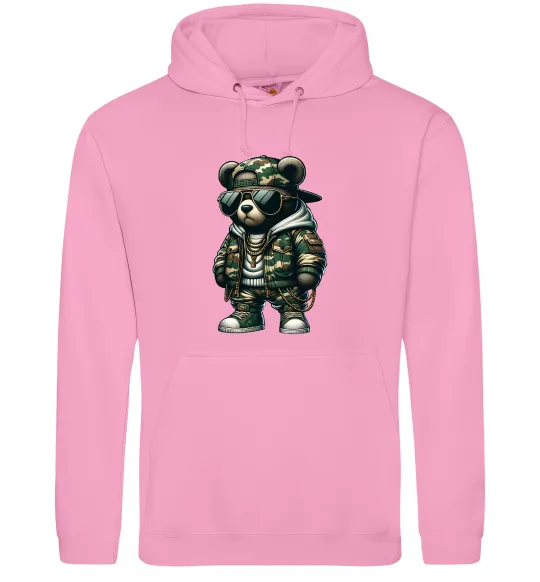 Жіноча толстовка (худі) Ведмедик в камуфляжі Рожевий фото