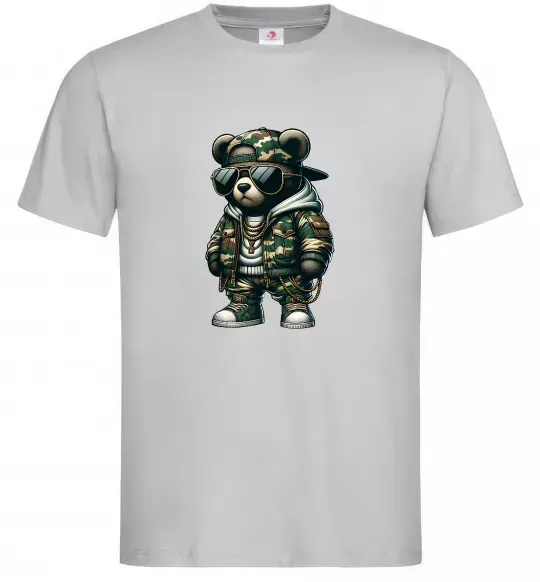 Мужская футболка Ведмедик в камуфляжі Серый фото