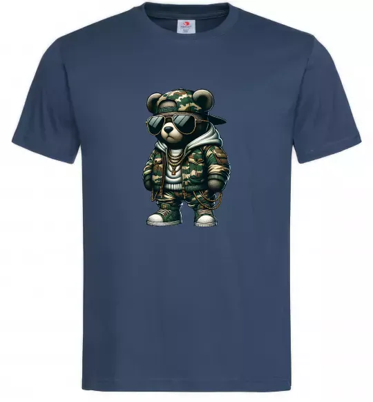 Мужская футболка Ведмедик в камуфляжі Темно-синий фото