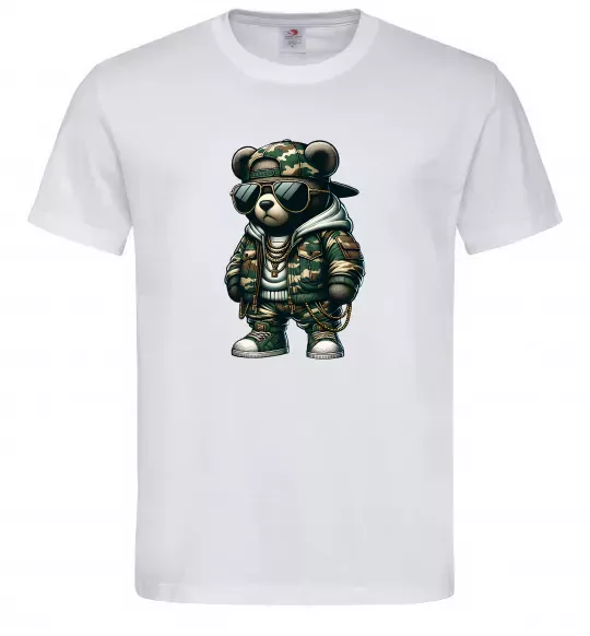 Мужская футболка Ведмедик в камуфляжі Белый фото
