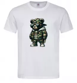 Мужская футболка Ведмедик в камуфляжі Белый фото