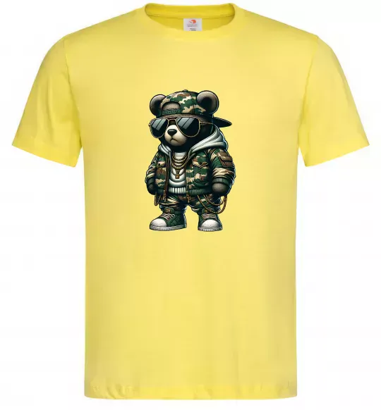 Мужская футболка Ведмедик в камуфляжі Лимонный фото
