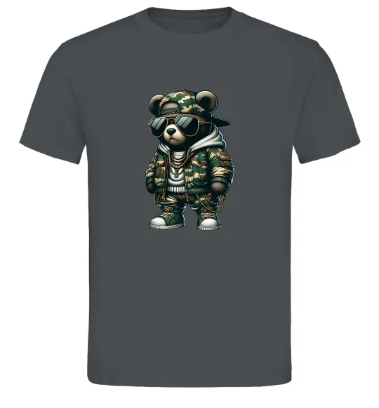 Мужская футболка Ведмедик в камуфляжі Графит фото