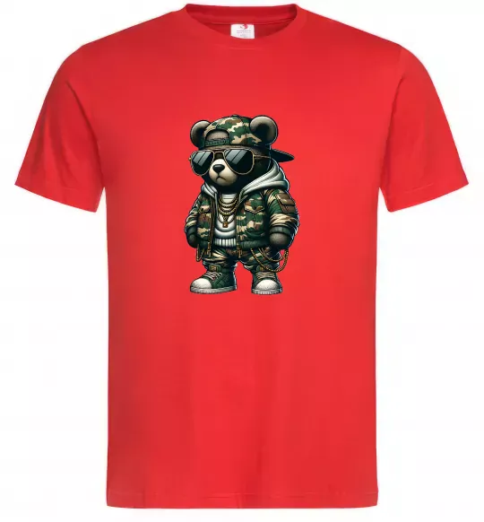 Мужская футболка Ведмедик в камуфляжі Красный фото