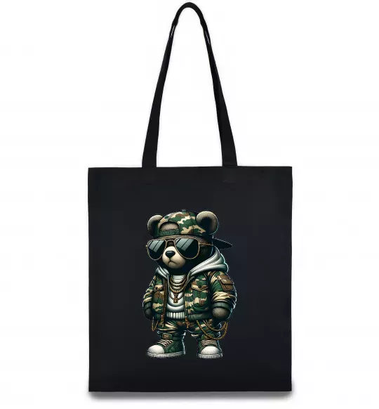 Эко-сумка Ведмедик в камуфляжі Черный фото