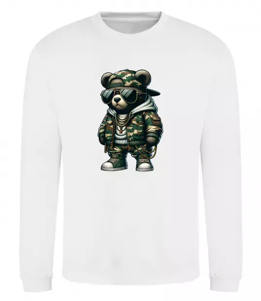 Світшот Ведмедик в камуфляжі Білий фото