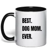 Чашка с цветной ручкой Best dog mom ever Черный Чашка с цветной ручкой Best dog mom ever Черный фото