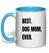 Чашка с цветной ручкой Best dog mom ever Голубой Чашка с цветной ручкой Best dog mom ever Голубой фото
