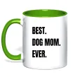 Чашка с цветной ручкой Best dog mom ever Зеленый Чашка с цветной ручкой Best dog mom ever Зеленый фото