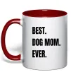 Чашка с цветной ручкой Best dog mom ever Красный Чашка с цветной ручкой Best dog mom ever Красный фото