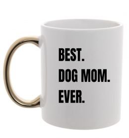 Чашка з кольоровою ручкою Best dog mom ever
