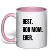 Чашка с цветной ручкой Best dog mom ever Нежно розовый Чашка с цветной ручкой Best dog mom ever Нежно розовый фото