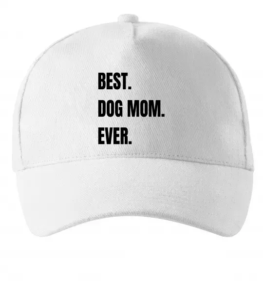 Кепка Best dog mom ever Білий фото