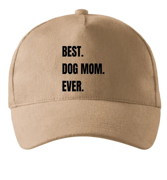 Кепка Best dog mom ever Песочный фото