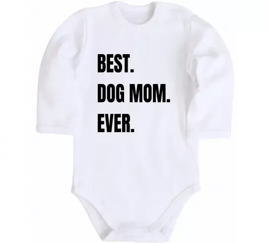 Дитячий бодік Best dog mom ever Білий фото