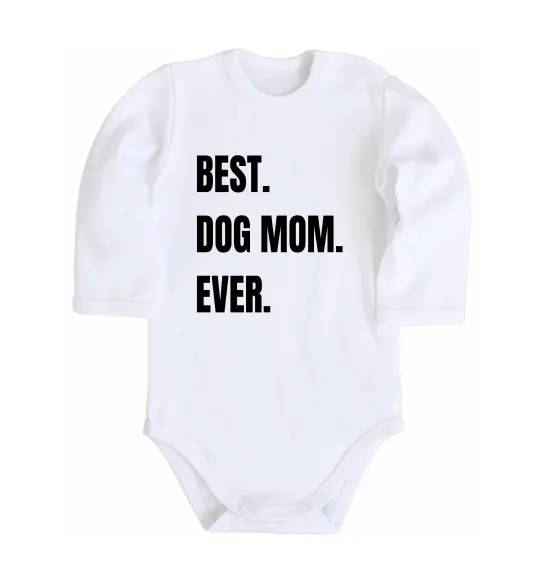 Детский боди Best dog mom ever Белый фото