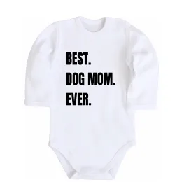 Детский боди Best dog mom ever Белый фото