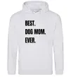 Женская толстовка (худи) Best dog mom ever Серый меланж фото
