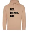 Женская толстовка (худи) Best dog mom ever Песочный фото