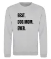 Свитшот Best dog mom ever Серый меланж фото