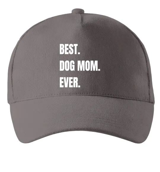 Кепка Best dog mom ever Серый фото