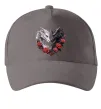 Кепка Чорний та білий дракони в трояндах Серый фото