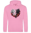 Женская толстовка (худи) Чорний та білий дракони в трояндах Розовый фото